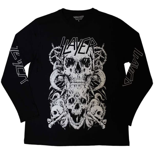 Slayer Skulls Band Logo Long Sleeve T Shirt