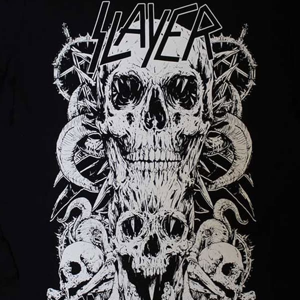 Slayer Skulls Band Logo Long Sleeve T Shirt