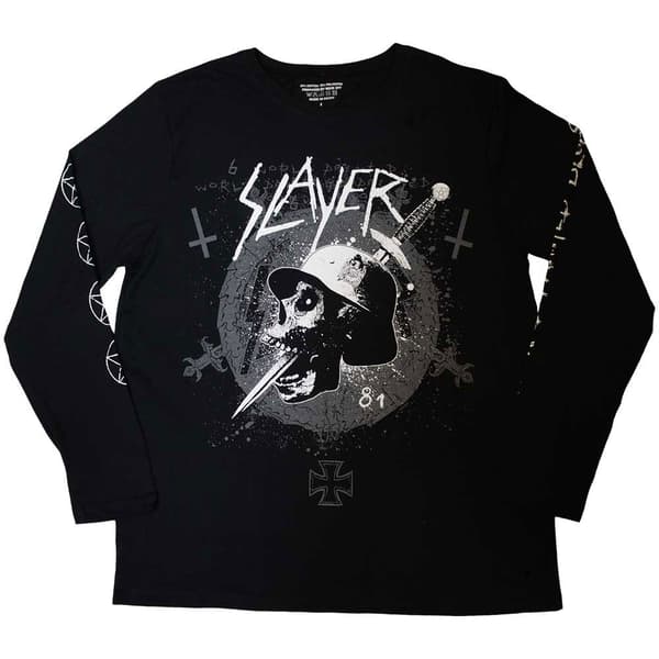 Slayer Dagger Skull Long Sleeve T Shirt