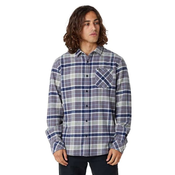Rip Curl Lang ærmet Skjorte Checked In Flannel Grå S Mand