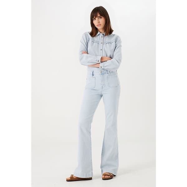 Garcia Långärmad Blus O40038 Blå XS Kvinna