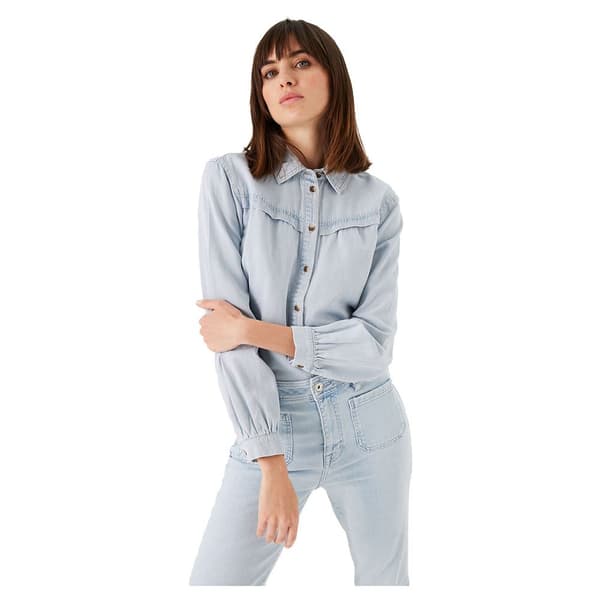 Garcia Långärmad Blus O40038 Blå XS Kvinna