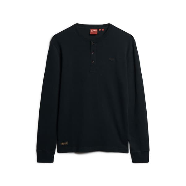 Superdry Langærmet T-shirt Vle Mid Weight Henley Blå XL Mand