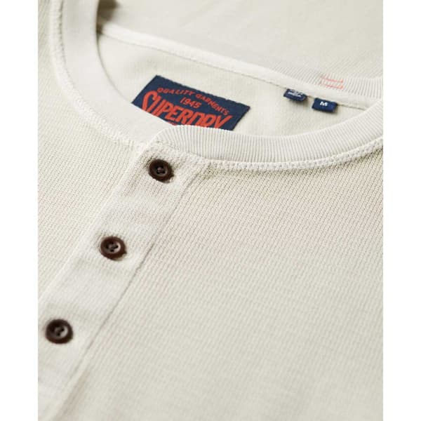 Superdry Pitkähihainen Pyöreä Kaula-aukkoinen T-paita Waffle Henley Beige M Mies
