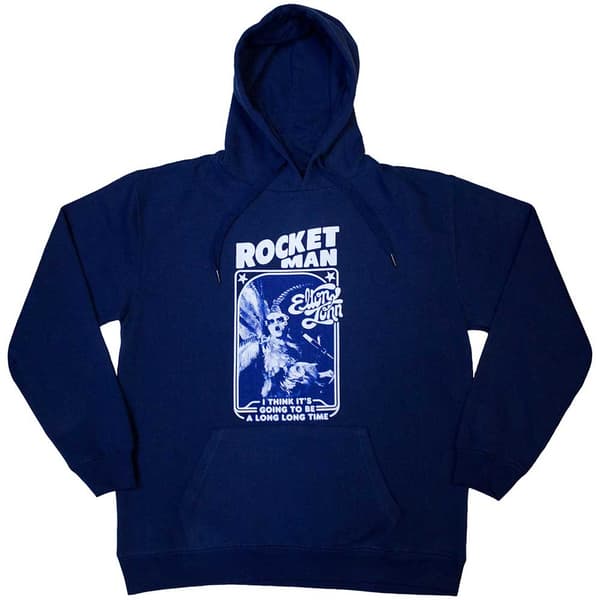 Elton John Unisex Pullover Hoodie: Rocketman - Feather Suit Mono (X-Large)