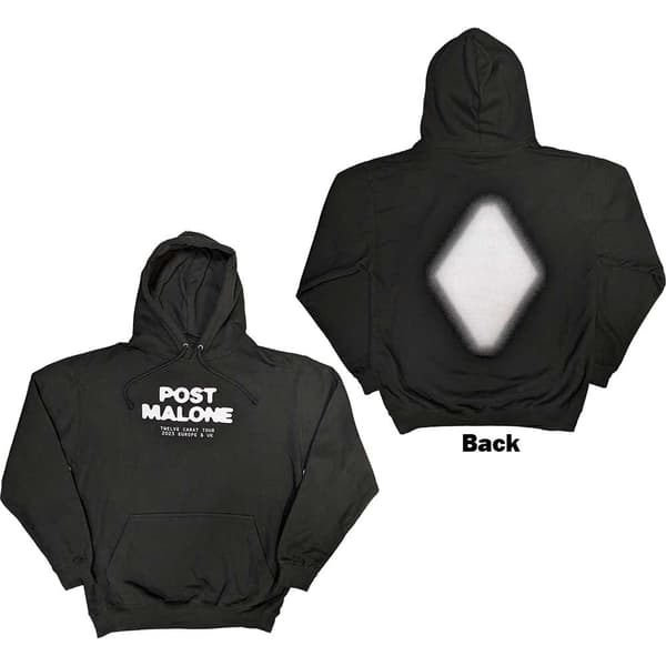 Post Malone Unisex Pullover Hoodie: Carat (Back Print & Ex-Tour) (Large)