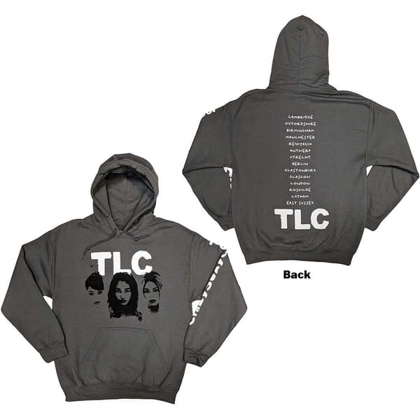 TLC Unisex Pullover Hoodie: CrazySexyCool Album European Tour 2022 (Back Print & Ex-Tour) (Small)