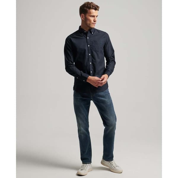 Superdry Långärmad Tröja Cotton Oxford Blå L Man