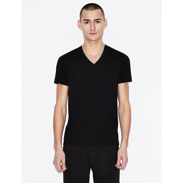 Armani Exchange Kortärmad T-shirt Med V-ringning 8nzt75_zja5z Svart XS Man