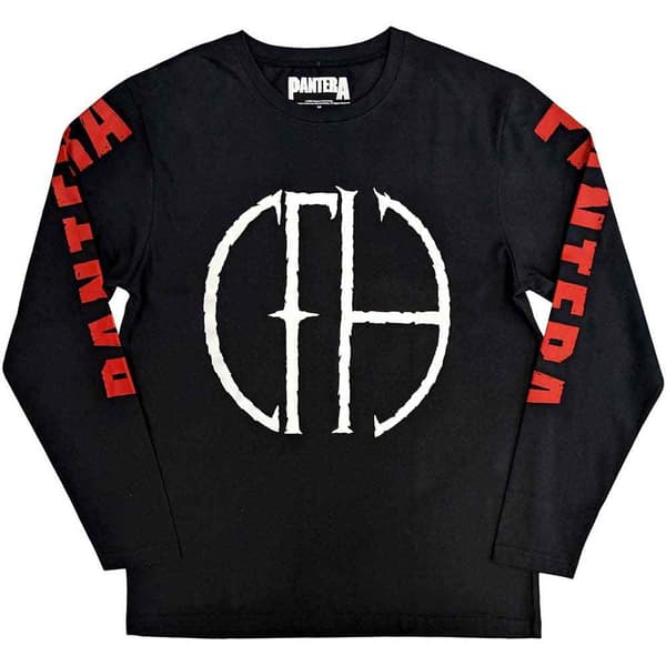 Pantera Unisex Long Sleeve T-Shirt: Frayed Logo (Sleeve Print) (Small)