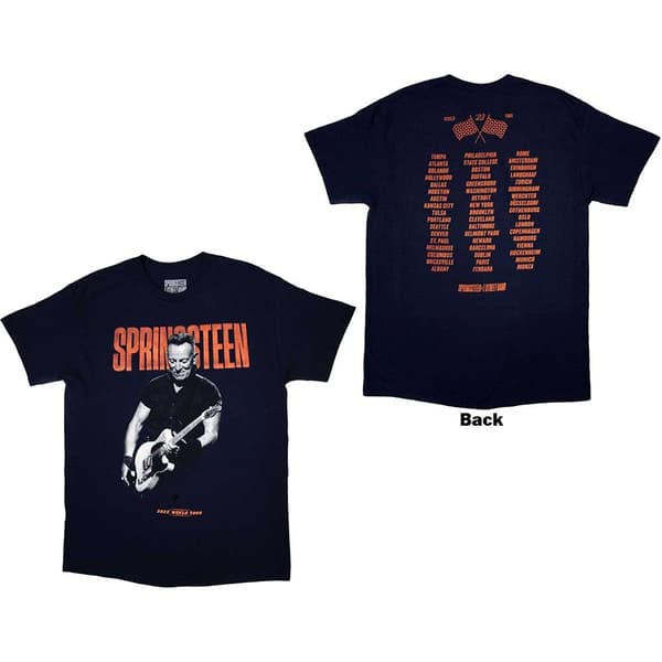 Bruce Springsteen Unisex T-Shirt: Tour '23 Guitar (Back Print & Ex-Tour) (Medium)