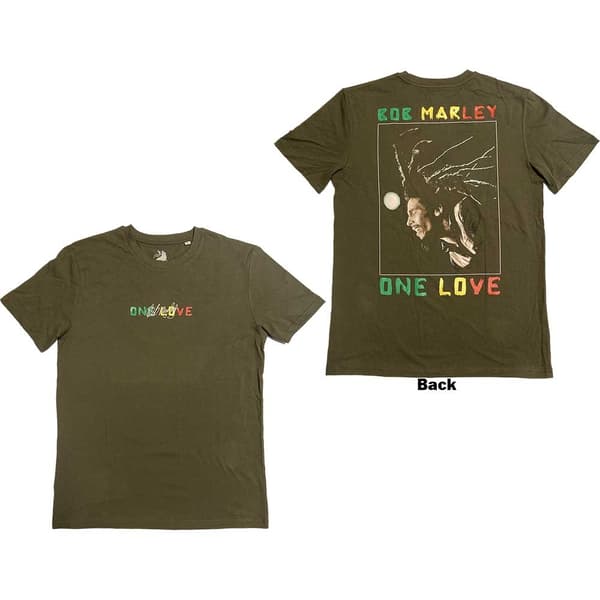 Bob Marley Unisex T-Shirt: One Love Dreads (Back Print) (XX-Large)
