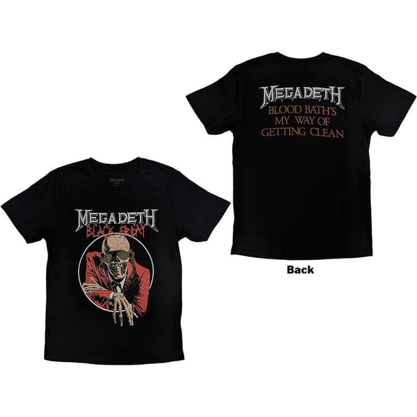 Megadeth Unisex T-Shirt: Black Friday (Back Print) (Medium)