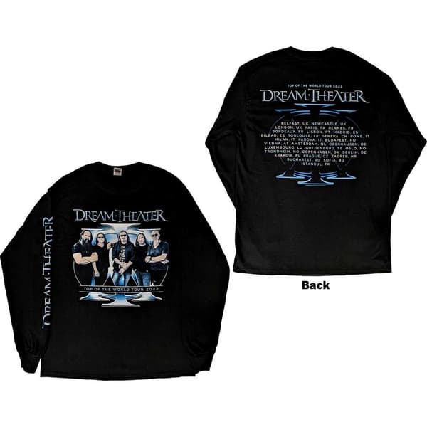 Dream Theater Unisex Long Sleeve T-Shirt: Band Photo TOTW Tour 2022 (Back Print & Ex-Tour) (XX-Large)