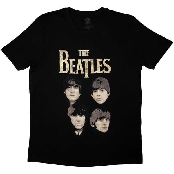The Beatles Unisex T-Shirt: 4 Heads (Small)