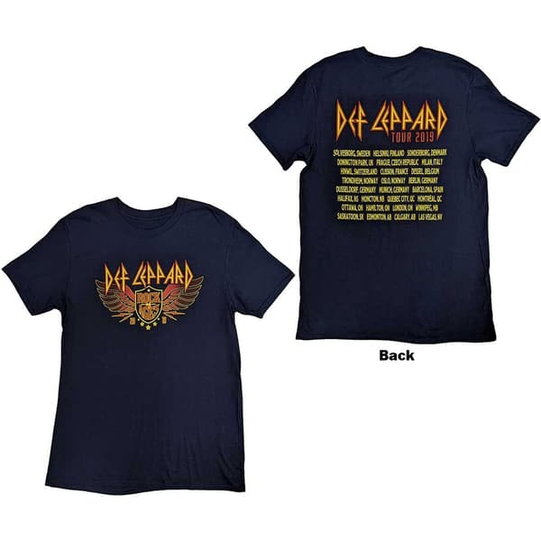 Def Leppard Unisex T-Shirt: Rock Of Ages Tour 2019 (Back Print & Ex-Tour) (XX-Large)