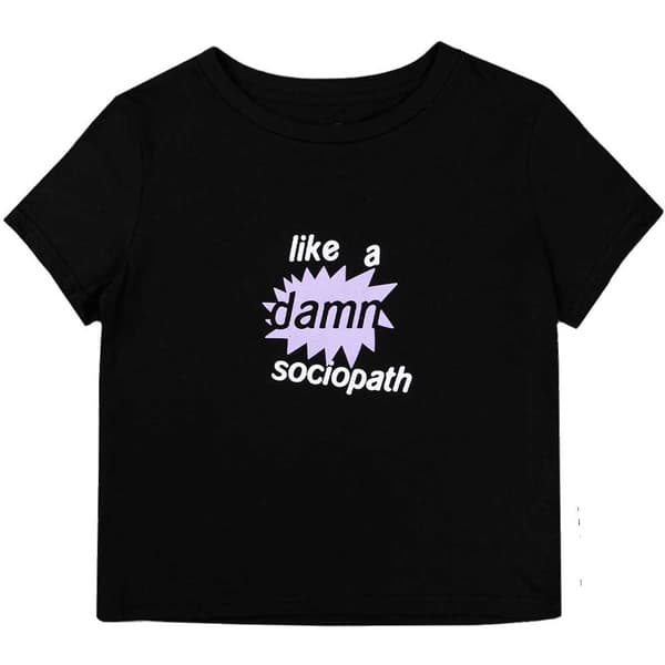 Olivia Rodrigo Ladies Crop Top: Like A Damn Sociopath (Large)