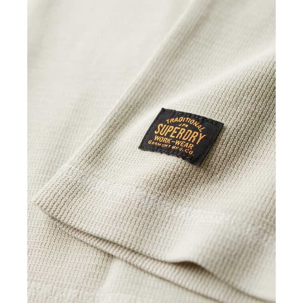 Superdry Långärmad T-shirt Med Rund Hals Waffle Henley Beige L Man
