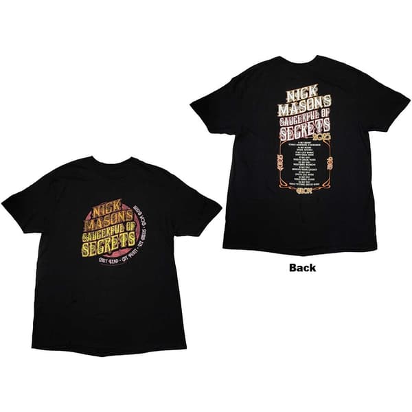 Nick Mason's Saucerful of Secrets Unisex T-Shirt: Europe Tour 2023 (Back Print & Ex-Tour) (XX-Large)