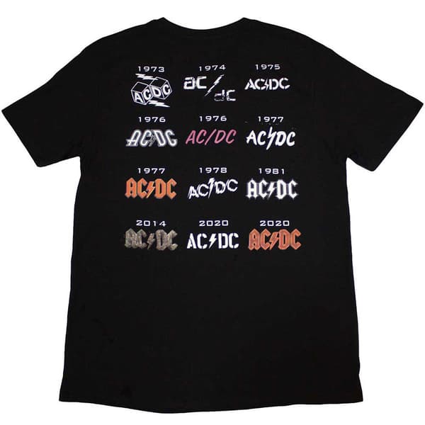 AC/DC Fifty Years Band Logo History T Shirt