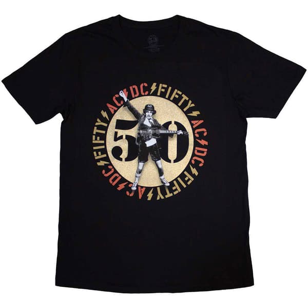 AC/DC Fifty Years Gold Emblem T Shirt
