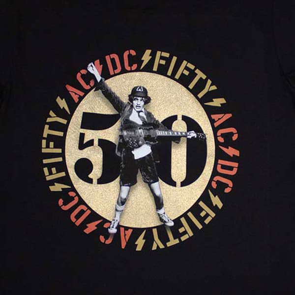 AC/DC Fifty Years Gold Emblem T Shirt