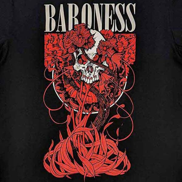 Baroness Fleur Skull Band Logo T Shirt