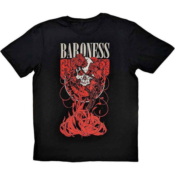 Baroness Fleur Skull Band Logo T Shirt Black S