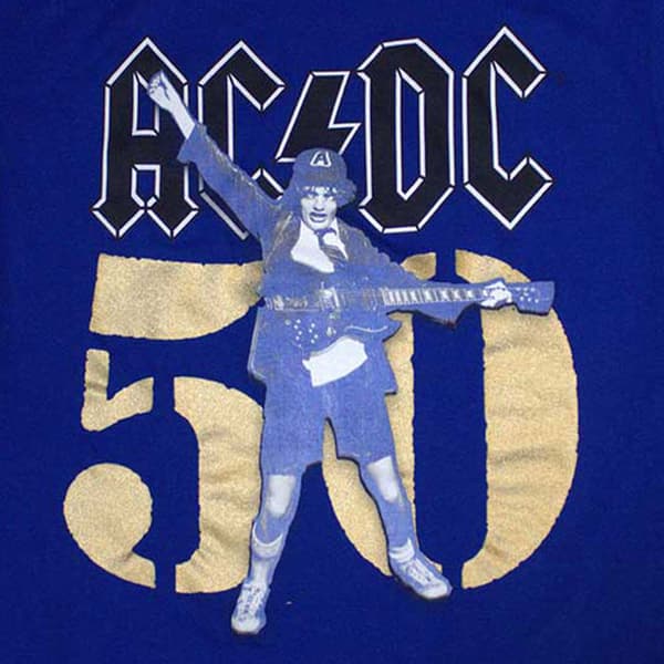 AC/DC Gold Fifty Years Logo T Shirt