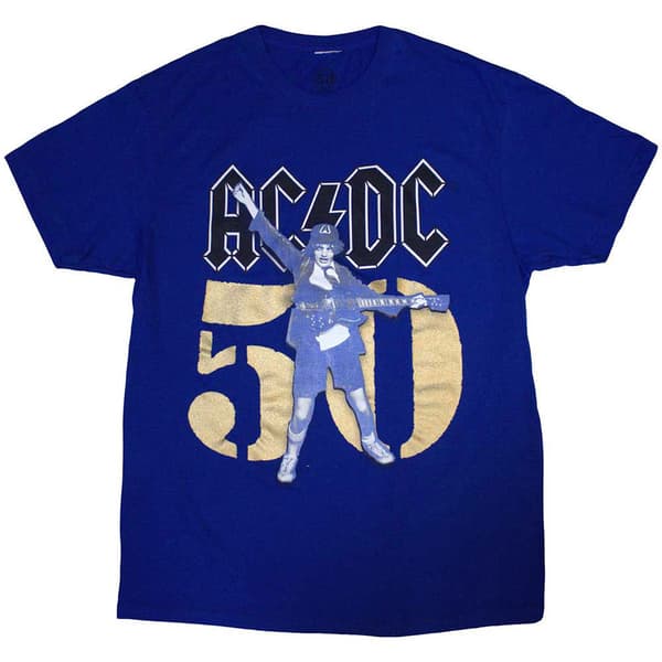 AC/DC Gold Fifty Years Logo T Shirt