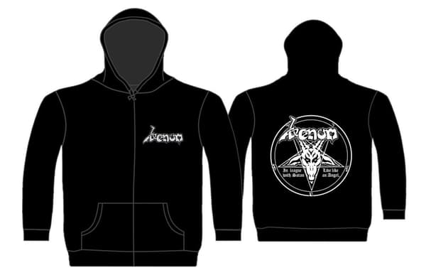 VENOM - IN LEAGUE WITH SATAN ZIPPED HOODIE (XX-LARGE)