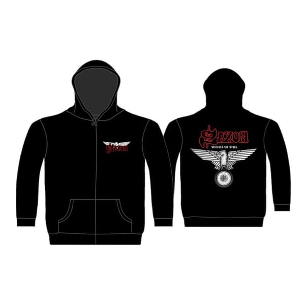 SAXON - WHEELS OF STEEL ZIPPED HOODIE (XX-LARGE)