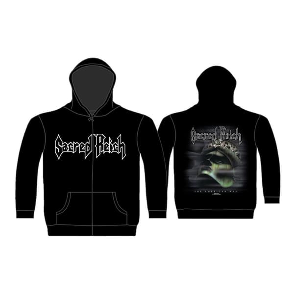 SACRED REICH - THE AMERICAN WAY ZIPPED HOODIE (LARGE)