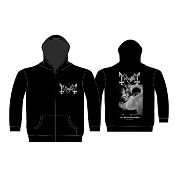 MAYHEM - PURE FUCKING ARMAGEDDON ZIPPED HOODIE (X-LARGE)