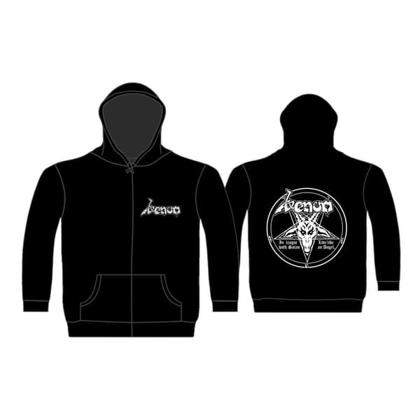 VENOM - IN LEAGUE WITH SATAN ZIPPED HOODIE (MEDIUM)