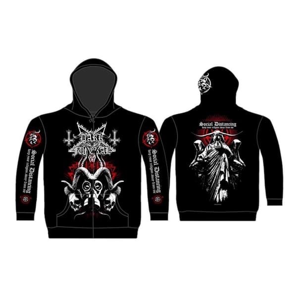 DARK FUNERAL - SOCIAL DISTANCING ZIPPED HOODIE (MEDIUM)