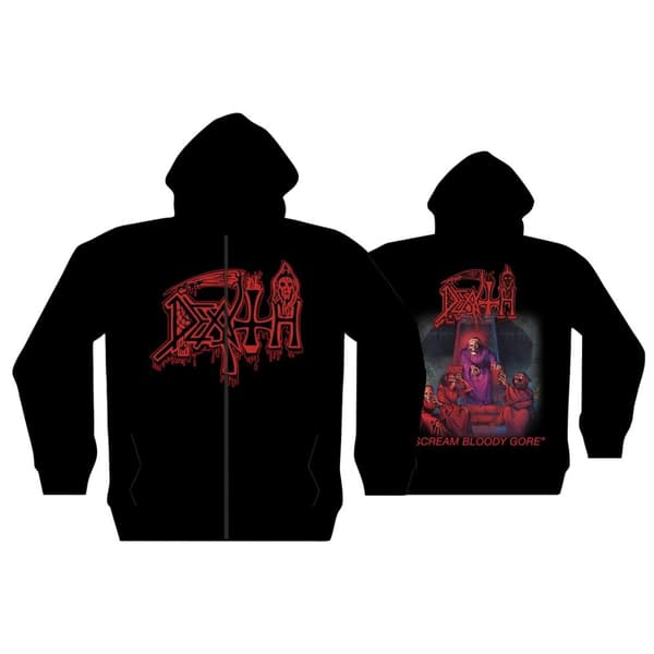 DEATH - SCREAM BLOODY GORE ZIPPED HOODIE (LARGE)
