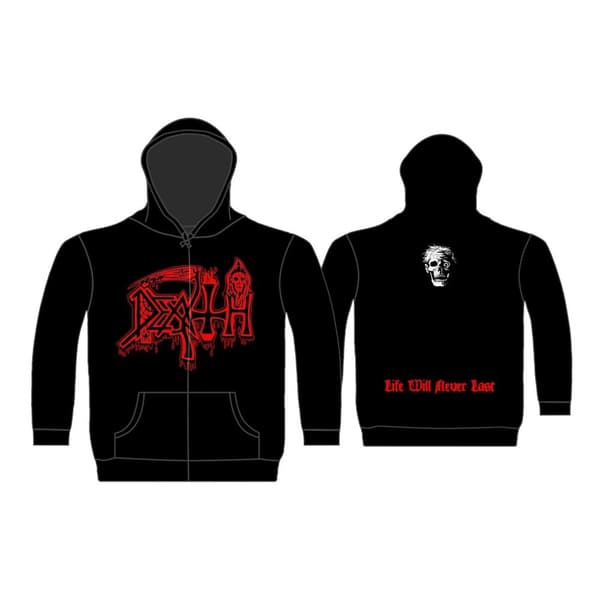 DEATH - LIFE WILL NEVER LAST ZIPPED HOODIE (MEDIUM)