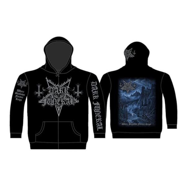 DARK FUNERAL - WHERE SHADOWS FOREVER REIGN ZIPPED HOODIE (X-LARGE)