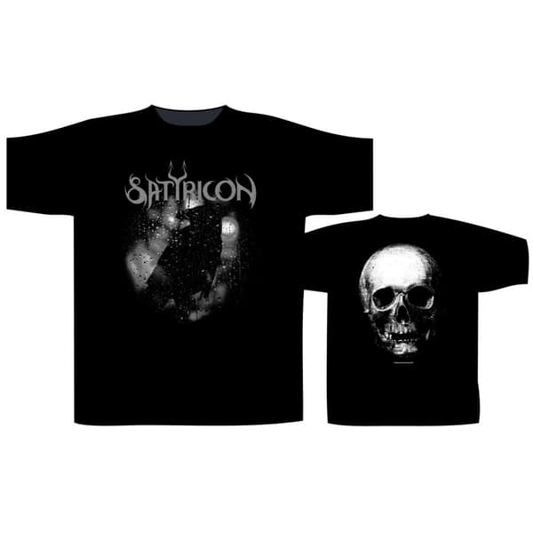 SATYRICON - BLACK CROW AND A TOMBSTONE T-SHIRT (SMALL)