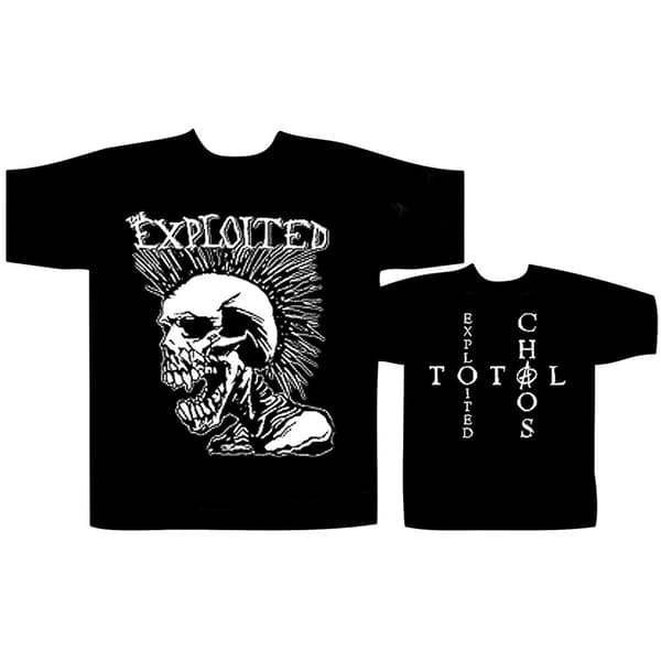 THE EXPLOITED - MOHICAN SKULL T-SHIRT (X-LARGE)