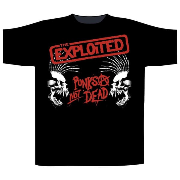 THE EXPLOITED - PUNKS NOT DEAD / SKULLS T-SHIRT (SMALL)