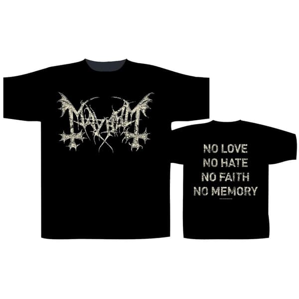 MAYHEM - NO LOVE NO HATE T-SHIRT (MEDIUM)