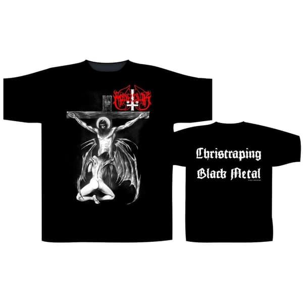 MARDUK - CHRIST RAPING BLACK METAL T-SHIRT (X-LARGE)