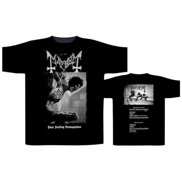 MAYHEM - PURE FUCKING ARMAGEDDON T-SHIRT (SMALL)