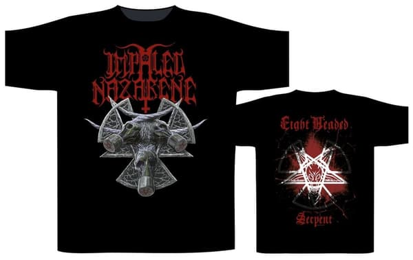 IMPALED NAZARENE - EIGHT HEADED SERPENT T-SHIRT (LARGE)