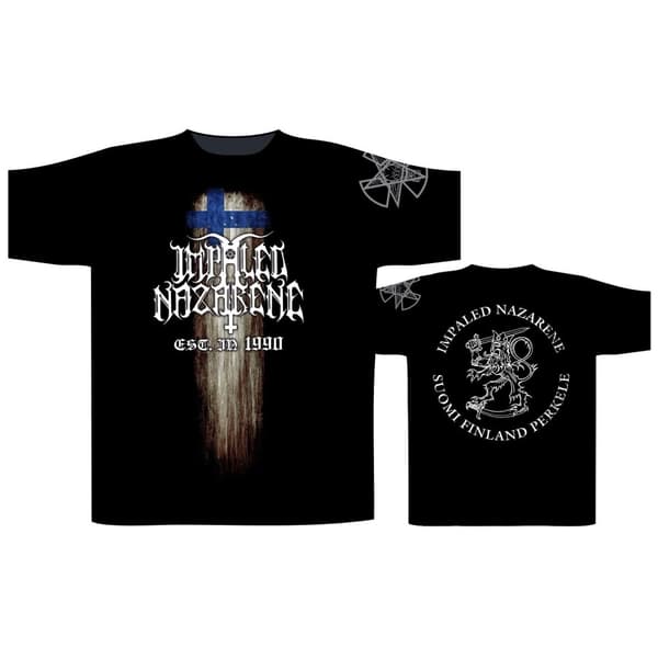 IMPALED NAZARENE - SUOMI FINLAND PERKELE T-SHIRT (LARGE)