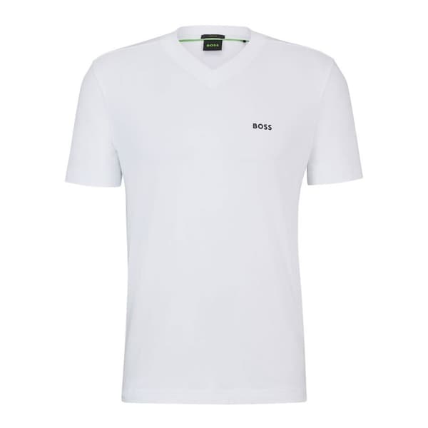 Boss Kortærmet T-shirt V 10256064 Hvid M Mand