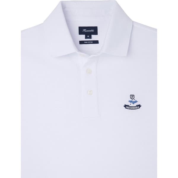 FaÇonnable Kortärmad Piké Pima Birdie Vit 3XL Man