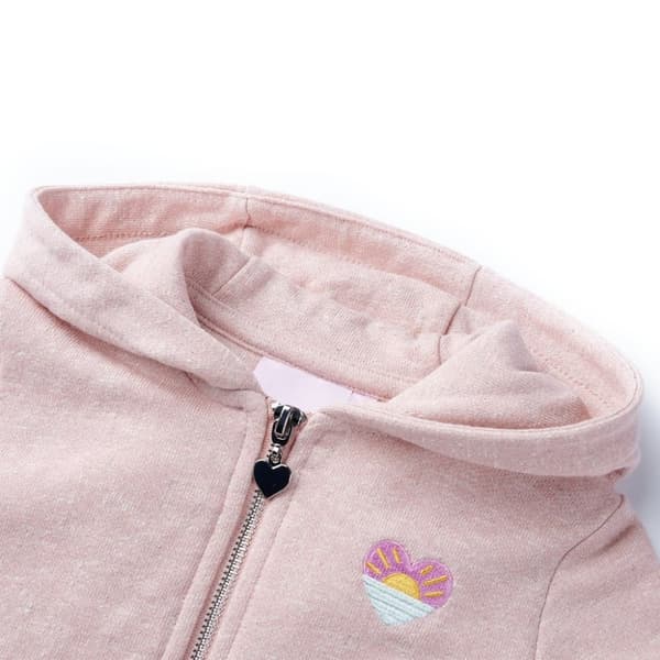 vidaXL Barnhoodie med dragkedja ljusrosa mix 104